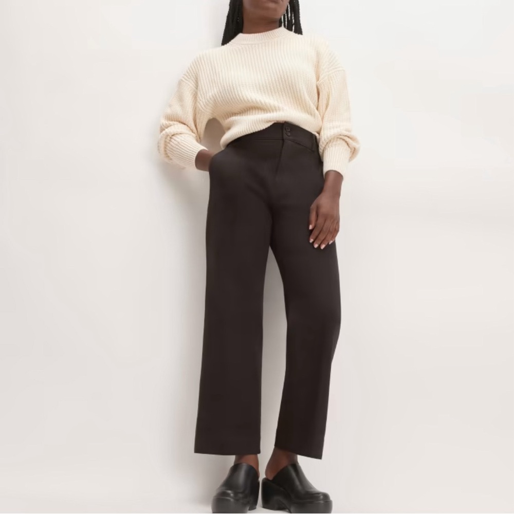 EVERLANE The Organic Kick Flare Pant, Black, US 6